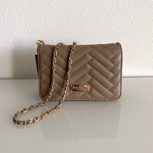 BEBE Small Beige Crossbody Bag